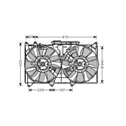 AVA Radiator Fan AVA QUALITY COOLING TO7535 OE Ref 16361-46090