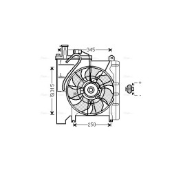 AVA Radiator Fan AVA QUALITY COOLING TO7553 OE Ref 1308CE