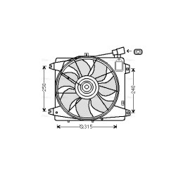 AVA Radiator Fan AVA QUALITY COOLING TO7555 OE Ref 1308CH
