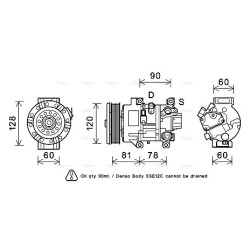 AVA AC Compressor AVA QUALITY COOLING TOAK581 OE Ref 883100F010