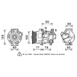 AVA AC Compressor AVA QUALITY COOLING TOAK584 OE Ref 8831005101
