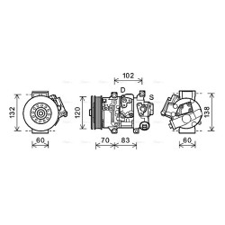 AC Compressor AVA QUALITY COOLING TOAK627 OE Ref 8831002450