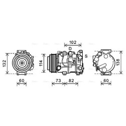 AVA AC Compressor AVA QUALITY COOLING TOAK639 OE Ref 88310-3A430