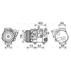 AVA AC Compressor AVA QUALITY COOLING TOAK682 OE Ref 8831033260