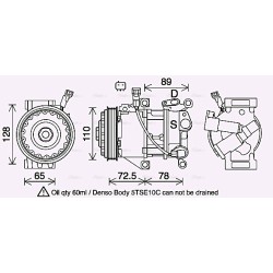 AVA AC Compressor AVA QUALITY COOLING TOK738 OE Ref 8831052730