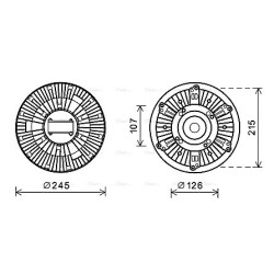 AVA Fan Clutch VOLVO L,TENGYI,LANCER 8113150 AVA QUALITY COOLING VLC065 OE Ref 8113632