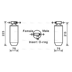 AC Dryer VOLVO 618848 AVA QUALITY COOLING VLD023 OE Ref 20490945