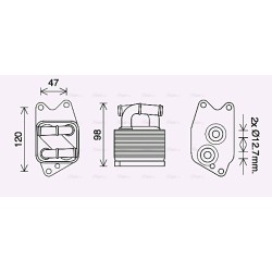 AVA Engine Oil Cooler AVA QUALITY COOLING VN3405 OE Ref 09G409061B
