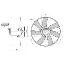 AVA Radiator Fan AVA QUALITY COOLING VN7444 OE Ref 3A0959455J