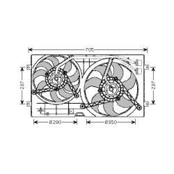 AVA Radiator Fan AVA QUALITY COOLING VN7503 OE Ref 6N0959455L