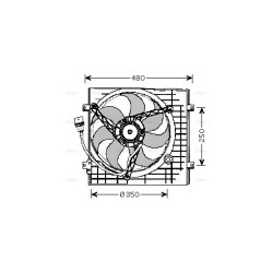 AVA Radiator Fan AVA QUALITY COOLING VN7506 OE Ref 1J0121207B