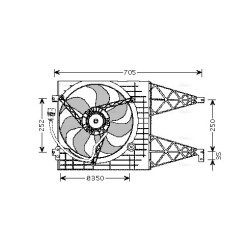 Radiator Fan AVA QUALITY COOLING VN7507 OE Ref 6X0959455A