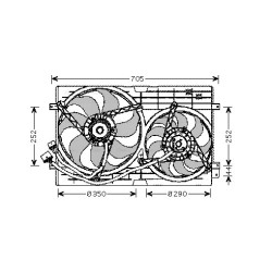 AVA Radiator Fan AVA QUALITY COOLING VN7508 OE Ref 1J0959455M