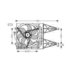 AVA Radiator Fan AVA QUALITY COOLING VN7513 OE Ref 1J0959455B