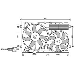 AVA Radiator Fan AVA QUALITY COOLING VN7529 OE Ref 1K0959455A
