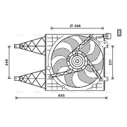 AVA Radiator Fan AVA QUALITY COOLING VN7532 OE Ref 6Q0959455AD