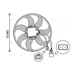 AVA Radiator Fan MULTICAR OCTAVIA K0959455BC AVA QUALITY COOLING VN7537 OE Ref 1K0959455EA