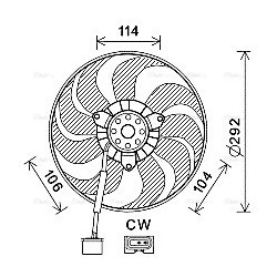 AVA Radiator Fan AVA QUALITY COOLING VN7539 OE Ref 1J0959455P