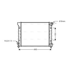 Radiator AVA QUALITY COOLING VNA2040 OE Ref 191.121.253 D