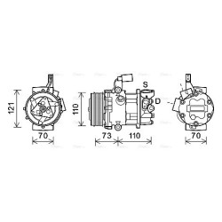 AVA AC Compressor AVA QUALITY COOLING VNAK375 OE Ref 1S0820803F