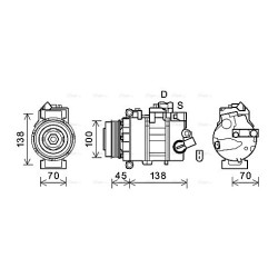 AVA AC Compressor AVA QUALITY COOLING VNAK384 OE Ref 2E0820803H
