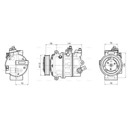 AC Compressor AVA QUALITY COOLING VNAK446 OE Ref 7E0820803T