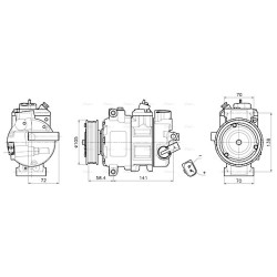 AC Compressor AVA QUALITY COOLING VNAK447 OE Ref 7E0820803J