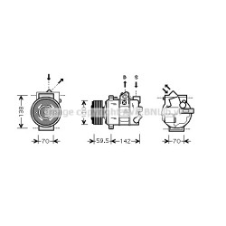 AVA AC Compressor AVA QUALITY COOLING VNK220 OE Ref 012011032014