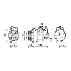 AVA AC Compressor AVA QUALITY COOLING VNK384 OE Ref 2E0820803H