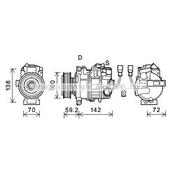 AC Compressor AVA QUALITY COOLING VNK385 OE Ref 7E0820803E