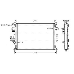 AVA Radiator AVA QUALITY COOLING VO2186 OE Ref 1457605