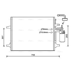AC Condenser AVA QUALITY COOLING VO5166D OE Ref 31305212