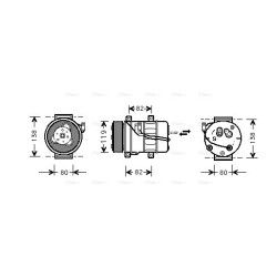 AC Compressor AVA QUALITY COOLING VOAK054 OE Ref 1161627