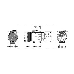 AVA AC Compressor AVA QUALITY COOLING VOAK101 OE Ref 30613970