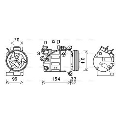 AC Compressor AVA QUALITY COOLING VOAK183 OE Ref 31332386