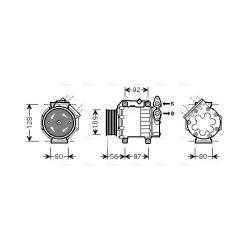 AC Compressor AVA QUALITY COOLING VOAK188 OE Ref 31348213