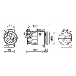 AC Compressor AVA QUALITY COOLING VOK183 OE Ref 31332386