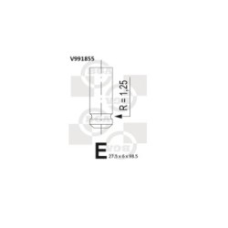 Intake Valve BGA V991855 OE Ref 14711-PLZ-D00