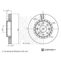 Brake Disc BLUE PRINT ADBP430011 OE Ref 96534660 BLUE PRINT