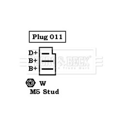 Alternator BORG & BECK BBA2215 OE Ref 1005348