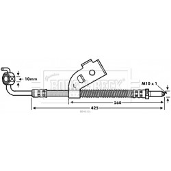 Brake Hose Pipe BORG & BECK BBH6151 OE Ref 6510341