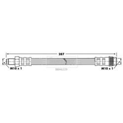 Brake Hose Pipe BORG & BECK BBH6229 OE Ref 7701069946
