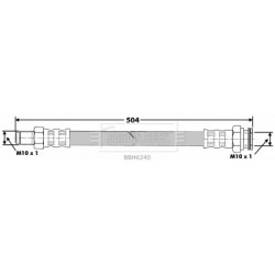 Brake Hose Pipe BORG & BECK BBH6240 OE Ref 5000388495