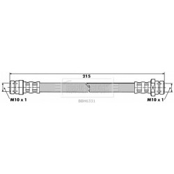 Brake Hose Pipe BORG & BECK BBH6331 OE Ref MB857552