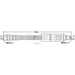 Brake Hose Pipe BORG & BECK BBH6431 OE Ref 3412685-4 BORG & BECK