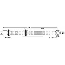 Brake Hose Pipe BORG & BECK BBH6443 OE Ref 90947-02455 BORG & BECK