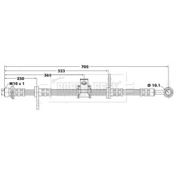 Brake Hose Pipe BORG & BECK BBH6621 OE Ref 46410SM4013