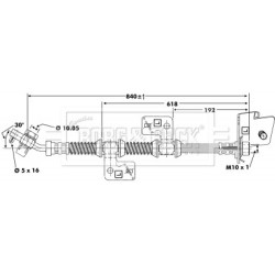 Brake Hose Pipe BORG & BECK BBH6669 OE Ref ANR3259