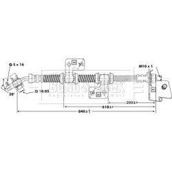 Brake Hose Pipe BORG & BECK BBH6670 OE Ref ANR3258