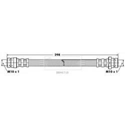 Brake Hose Pipe BORG & BECK BBH6718 OE Ref 5156083031